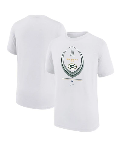 Nike Big Boys and Girls White Green Bay Packers Icon Legend Dri-fit T-Shirt