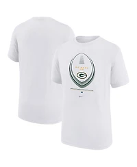 Nike Big Boys and Girls White Green Bay Packers Icon Legend Dri-fit T-Shirt