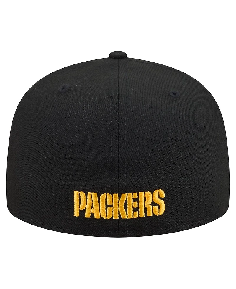 New Era Men's Black Green Bay Packers 59FIFTY Fitted Hat