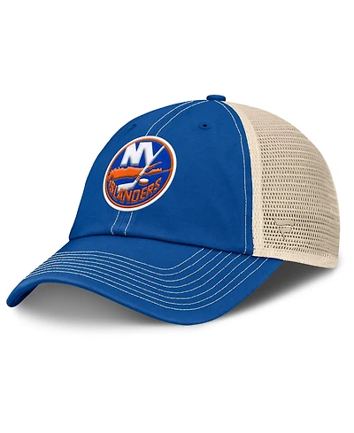 Fanatics Men's Royal/Natural New York Islanders Rival Trucker Adjustable Hat