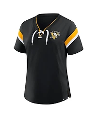 Fanatics Women's Black Pittsburgh Penguins Offside Athena T-Shirt
