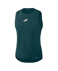 Fanatics Women's Green Philadelphia Eagles Draped Mesh Back Performance Tank Top