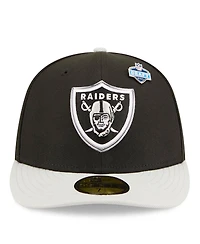New Era Men's Black/Silver Las Vegas Raiders 2026 Nfl Draft Pre-Curved 59FIFTY Fitted Hat