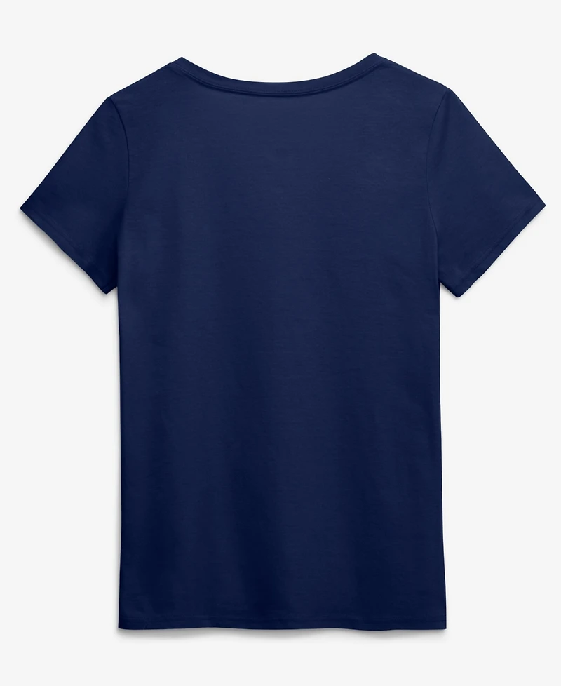 Logo Athletic Women's Navy Denver Broncos Primary V-Neck T-Shirt