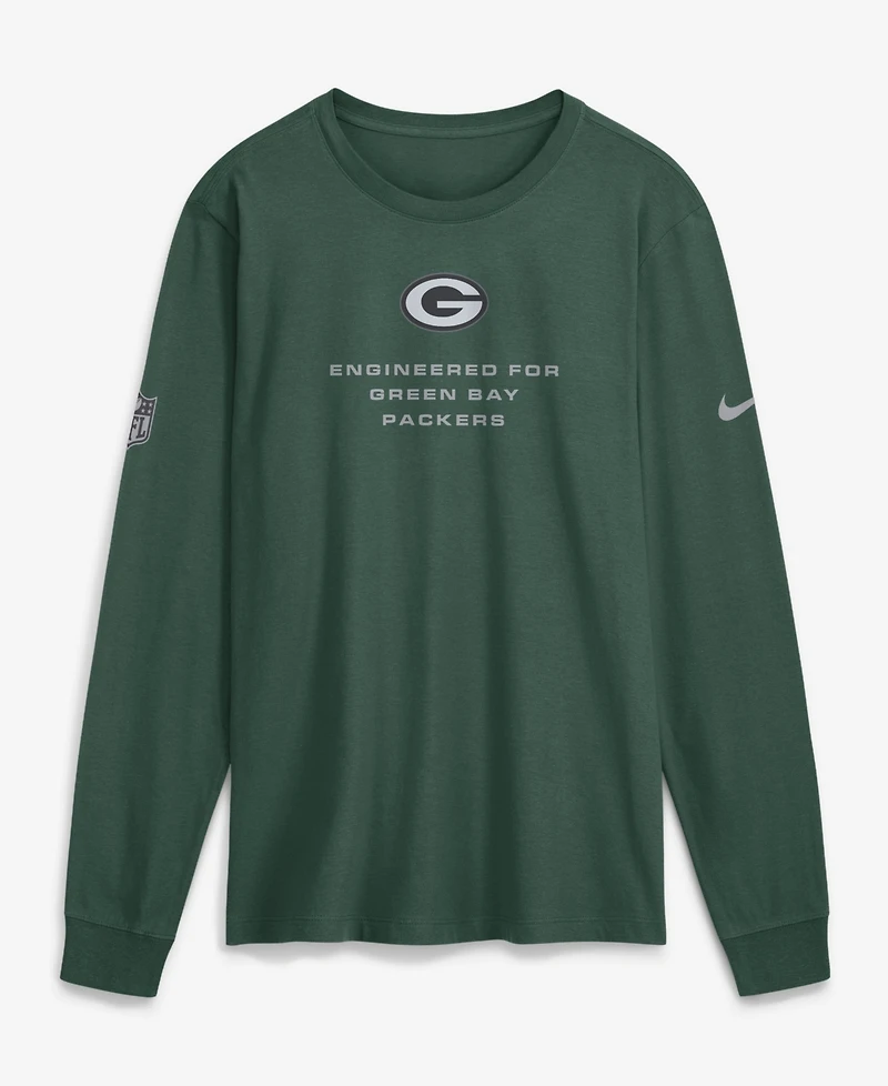 Nike Men's Green Bay Packers Sideline Bold Arch Star Dri-fit Long Sleeve T-Shirt