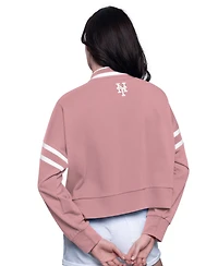 Starter Women's Starter Pink New York Mets Power Play Cropped Pullover Sweatshirt