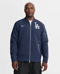 Nike Men's Navy Los Angeles Dodgers Authentic Collection Dugout Relaxed Full-Zip Bomber Jacket
