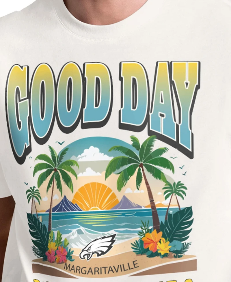 Margaritaville Men's Cream Philadelphia Eagles Good Day T-Shirt