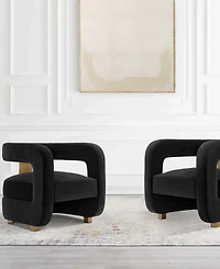 Manhattan Comfort Amirah 2-Piece Velvet Upholstered Lounge Accent Chairs