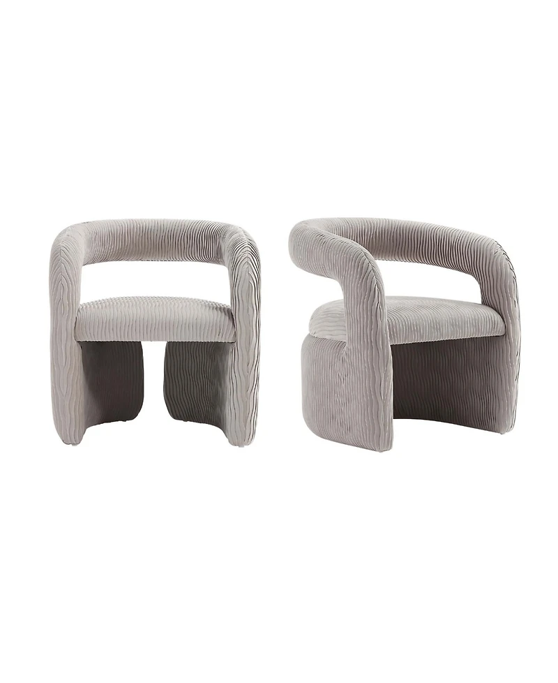Manhattan Comfort Corvette 2-Piece Velvet Upholstered Lounge Chairs