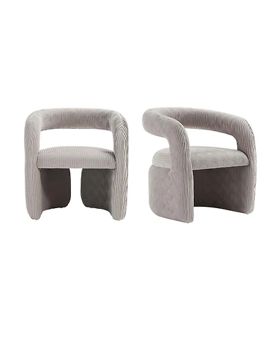 Manhattan Comfort Corvette 2-Piece Velvet Upholstered Lounge Chairs
