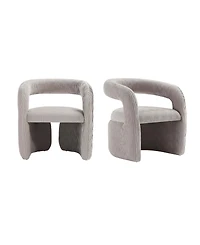 Manhattan Comfort Corvette 2-Piece Velvet Upholstered Lounge Chairs