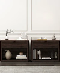Manhattan Comfort Evelyn 2-Piece 32" Modern 1-Drawer Nightstands