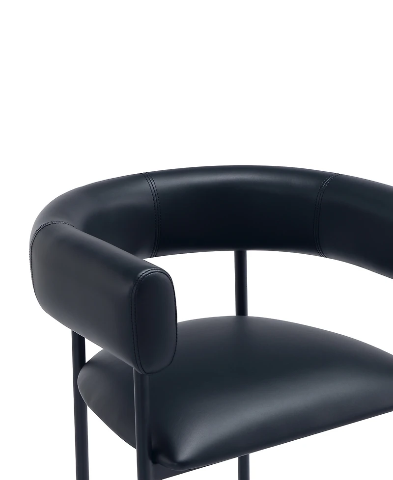 Manhattan Comfort Onda 24.4" Contemporary Faux Leather Upholstered Metal Barstool