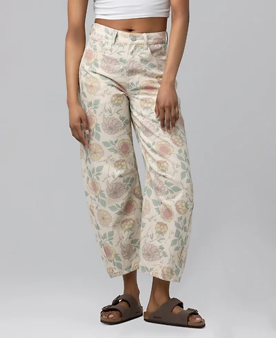 Blank Nyc Women's Printed High-Rise Barrel-Leg Jeans