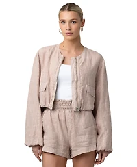 Blank Nyc Women's Collarless Zipper Jacket