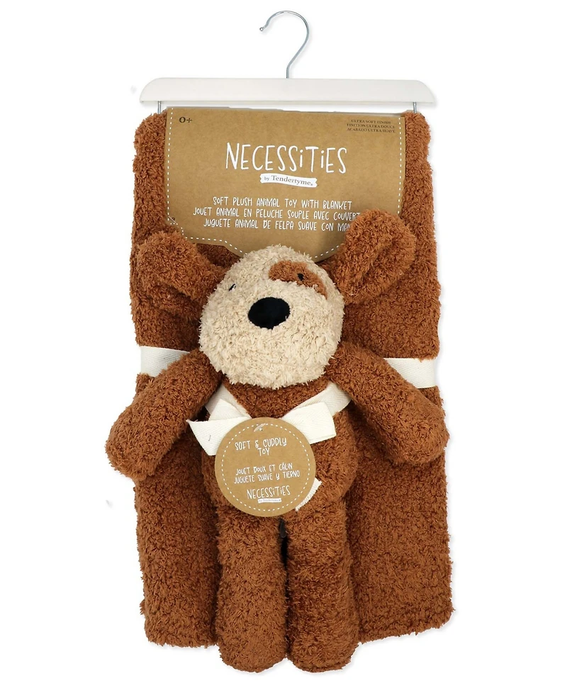 Tendertyme Kids' Chenille Blanket and Plush Puppy, 2-Piece Set