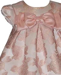 Bonnie Baby Girls' Short-Sleeve Trapeze with Bow Dress