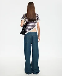 Lioness Women's Vintage-Inspired Stripe Crewneck Top