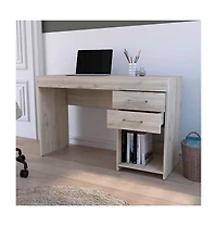 Fm Furniture Austin Writing Computer Desk, Two Drawers, One Cabinet