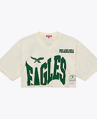 Mitchell & Ness Women's Brian Dawkins Cream Philadelphia Eagles Retired Player Cropped Fashion Jersey