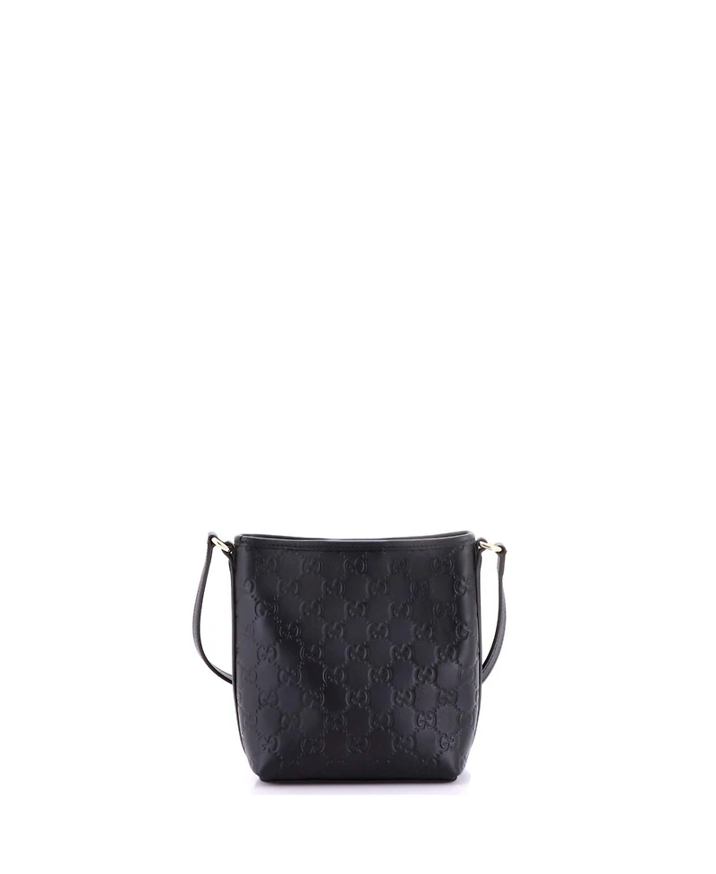 Pre-Owned Gucci Nano Gg Emblem Bucket Bag Gg Debossed Leather