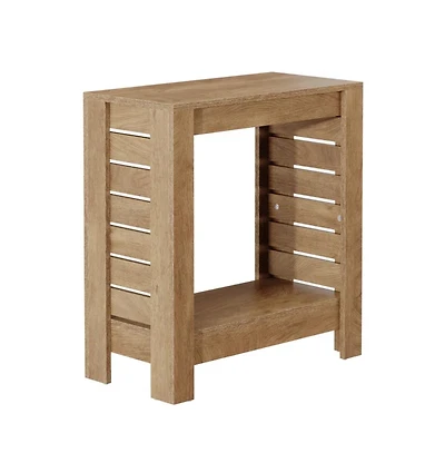 Slickblue 2-Tier Wooden Side Table with Storage Shelf for Living Room