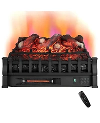 Costway 23" Electric Fireplace Heater Fireplace Logs Inserts Infrared Quartz Heater