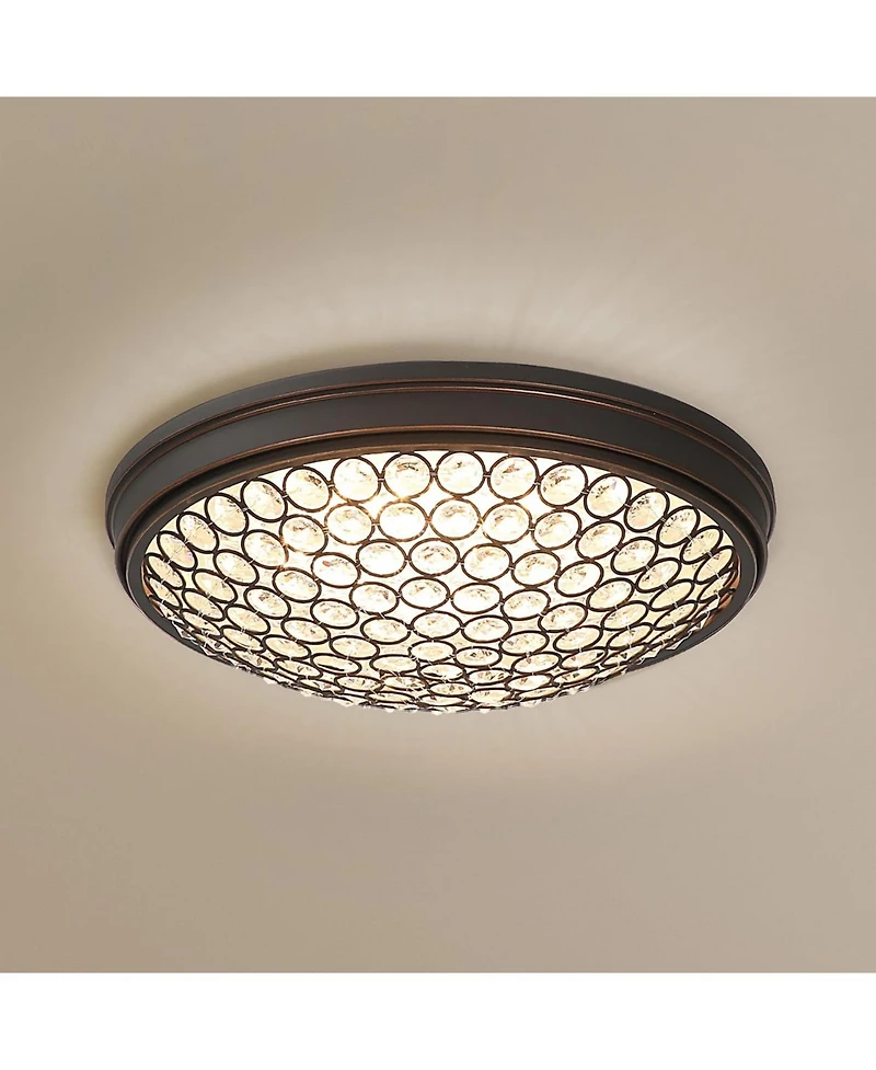 Tribesigns Led Flush Mount Ceiling Light, 13" Ceiling Light Fixture with Modern Crystal, 3000K Warm /21W Crystal Light Fixture