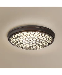 Tribesigns Led Flush Mount Ceiling Light, 13" Ceiling Light Fixture with Modern Crystal, 3000K Warm /21W Crystal Light Fixture