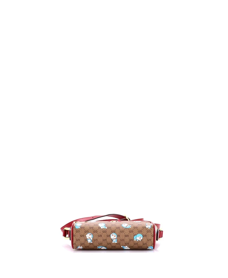 Pre-Owned Gucci Mini Doraemon Crossbody Bag Printed Gg Coated Canvas