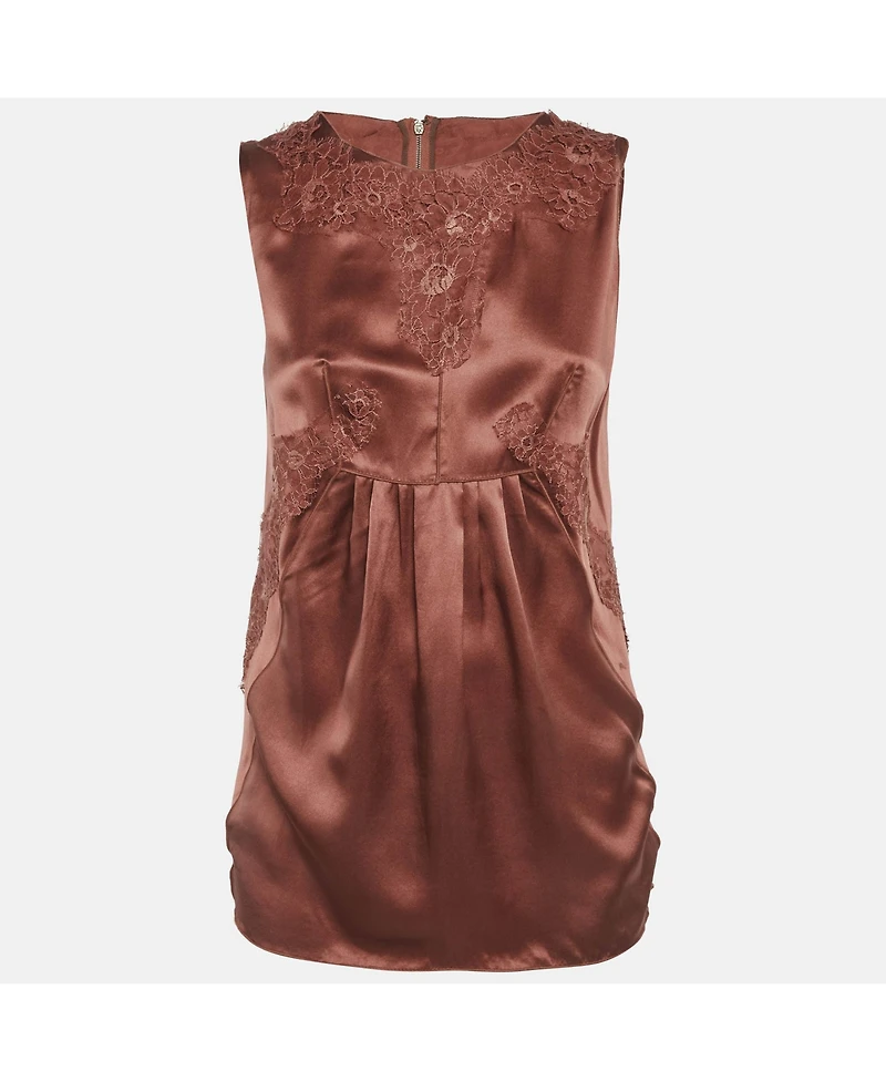 Pre-Owned Dolce & Gabbana Women's Pre-Owned Dolce and Gabbana Satin Lace Detail Dress