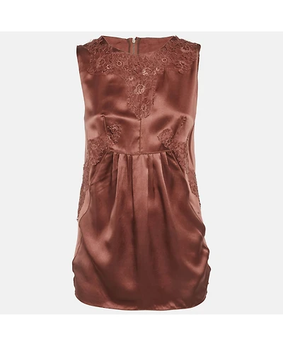 Pre-Owned Dolce & Gabbana Women's Pre-Owned Dolce and Gabbana Satin Lace Detail Dress