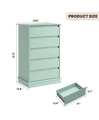 homfan Modern Wood Dresser with 5/9/12 Drawers, Wide Storage Chest Deep Drawers and Top for Bedroom, Hallway, Living Room