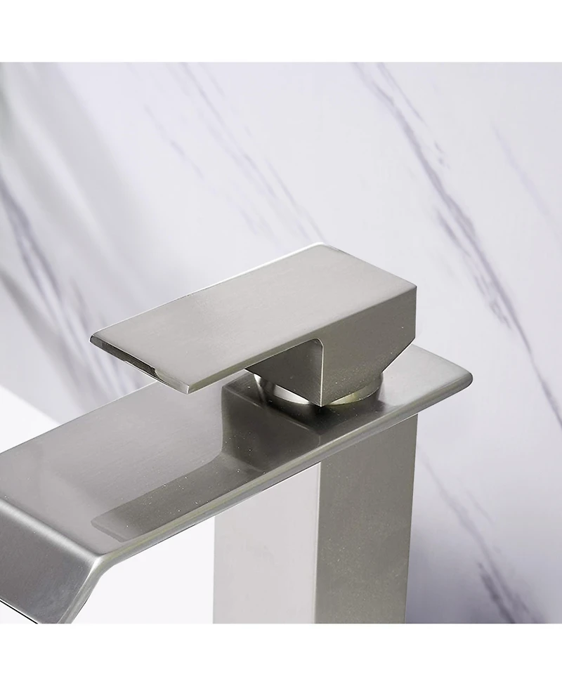Midola Waterfall Spout Bathroom Faucet,Single Handle Bathroom Vanity Sink Faucet