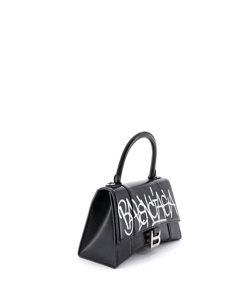 Pre-Owned Balenciaga Small Graffiti Hourglass Top Handle Bag Leather