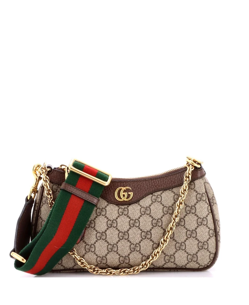 Pre-Owned Gucci Small Ophidia Charm Shoulder Bag Gg Coated Canvas