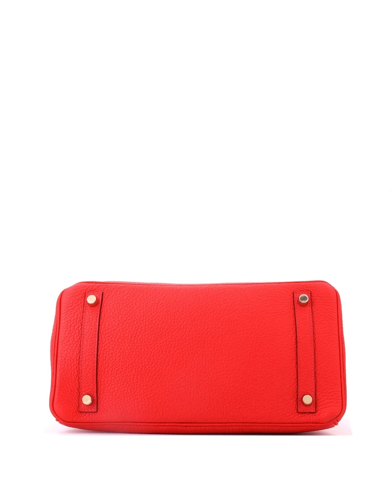 Pre-Owned HERMES Birkin Handbag Red Togo with Gold Hardware