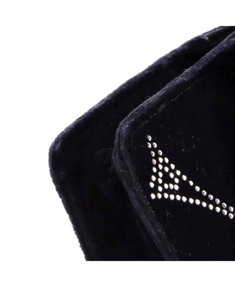 Pre-Owned Balenciaga Small Bb Round Wallet on Chain Crystal Embellished Velvet