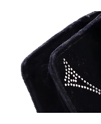 Pre-Owned Balenciaga Small Bb Round Wallet on Chain Crystal Embellished Velvet