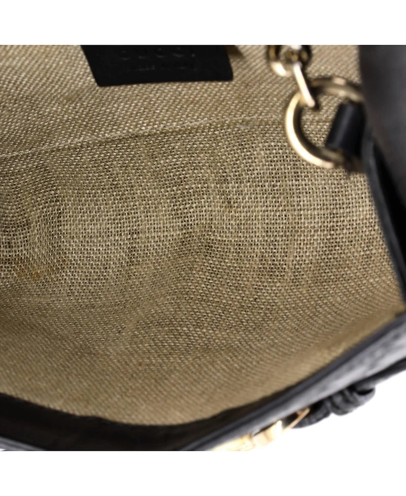 Pre-Owned Gucci Mini Emily Chain Flap Bag Microguccissima Leather