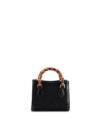 Pre-Owned Gucci Mini Diana Nm Bamboo Handle Tote Crystal Embellished Gg Canvas