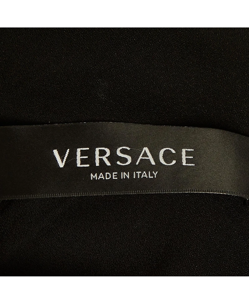 Pre-Owned Versace Women's Crepe Medusa Detail Ruche Midi Dress