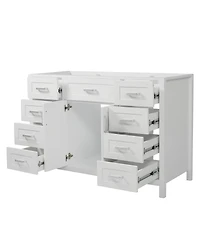Sillysis 47 Inch Bathroom Vanity Cabinet, Freestanding Storage with Soft Close Drawers, Solid Wood Base for Modern Bathroom