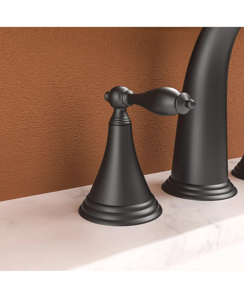 Phying 2 Handle Widespread Bathroom Faucet 3 Hole, with Pop Up Drain and 2 Water Supply Lines