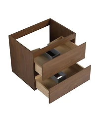 Sillysis Inch Wall Mounted Bathroom Vanity with Resin Sink, Soft Close Drawers