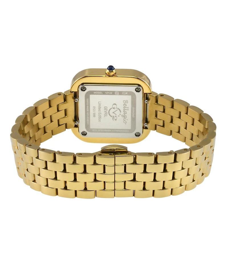GV2 by Gevril Women's Bellagio Swiss Quartz Diamond Ip Stainless Steel Bracelet Watch