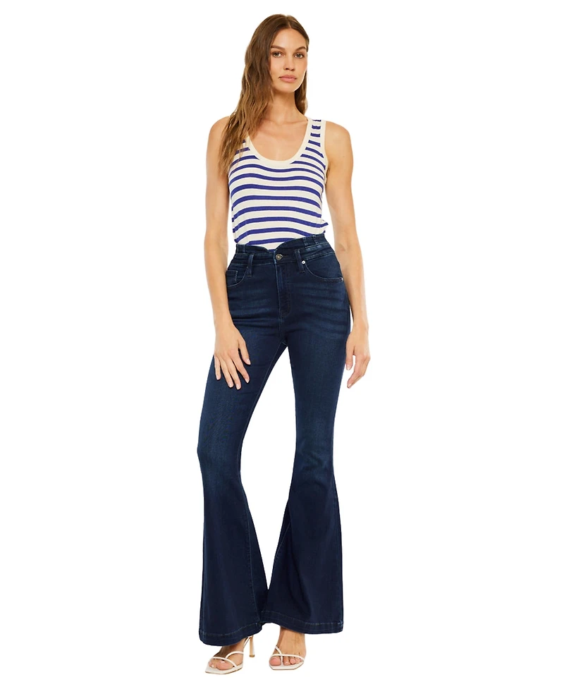 KanCan Women's Elowen High Rise Super Flare Jeans
