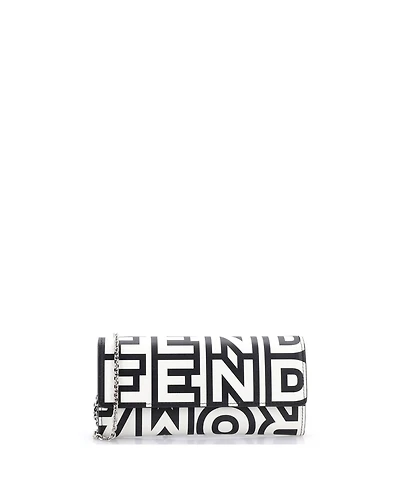 Pre-Owned Fendi x Marc Jacobs Wallet on Chain Printed Leather