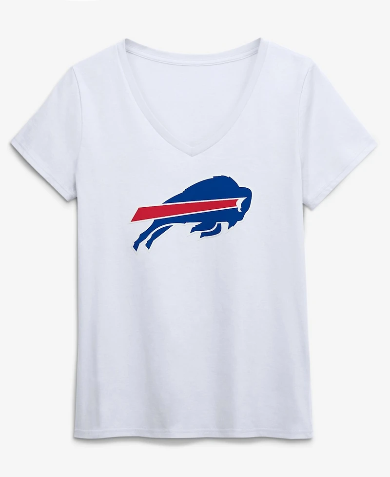 Logo Athletic Women's White Buffalo Bills Primary V-Neck T-Shirt